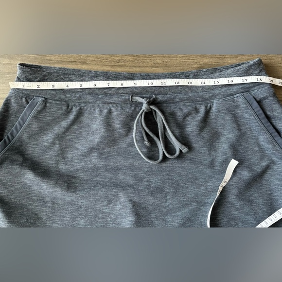 Athleta Techie Terry Mini Skirt Blue W/ Pockets Drawstring Womens XL Athletic - Picture 6 of 8